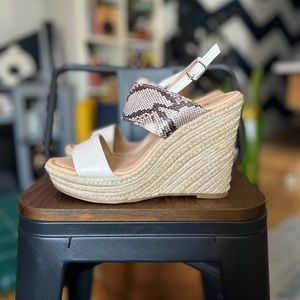 Snake Espadrille Wedge Sandals NWOT